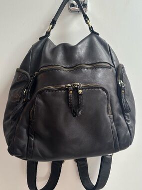 Lusher Black Leather Backpack  - Very Good Condition